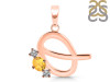 Citrine & White Topaz Alphabet Q Pendant CIT-RDA-69.