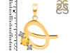 Citrine & White Topaz Alphabet Q Pendant CIT-RDA-69.