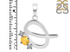 Citrine & White Topaz Alphabet Q Pendant CIT-RDA-69.