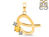 Citrine & White Topaz Alphabet Q Pendant CIT-RDA-69.