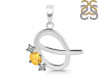 Citrine & White Topaz Alphabet Q Pendant CIT-RDA-69.
