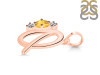 Citrine & White Topaz Alphabet Q Pendant CIT-RDA-69.