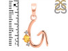 Citrine & White Topaz Alphabet G Pendant CIT-RDA-7.