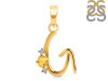 Citrine & White Topaz Alphabet G Pendant CIT-RDA-7.
