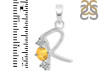 Citrine & White Topaz Alphabet R Pendant CIT-RDA-70.