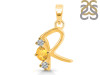 Citrine & White Topaz Alphabet R Pendant CIT-RDA-70.