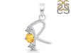 Citrine & White Topaz Alphabet R Pendant CIT-RDA-70.