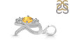 Citrine & White Topaz Alphabet R Pendant CIT-RDA-70.