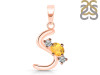 Citrine & White Topaz Alphabet S Pendant CIT-RDA-71.