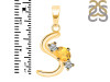 Citrine & White Topaz Alphabet S Pendant CIT-RDA-71.
