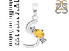 Citrine & White Topaz Alphabet S Pendant CIT-RDA-71.