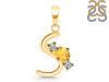 Citrine & White Topaz Alphabet S Pendant CIT-RDA-71.