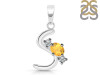 Citrine & White Topaz Alphabet S Pendant CIT-RDA-71.