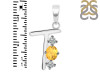 Citrine & White Topaz Alphabet T Pendant CIT-RDA-72.