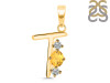Citrine & White Topaz Alphabet T Pendant CIT-RDA-72.