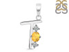Citrine & White Topaz Alphabet T Pendant CIT-RDA-72.