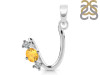 Citrine & White Topaz Alphabet U Pendant CIT-RDA-73.