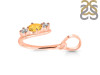 Citrine & White Topaz Alphabet U Pendant CIT-RDA-73.