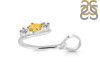 Citrine & White Topaz Alphabet U Pendant CIT-RDA-73.