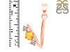 Citrine & White Topaz Alphabet V Pendant CIT-RDA-74.