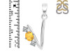 Citrine & White Topaz Alphabet V Pendant CIT-RDA-74.