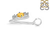 Citrine & White Topaz Alphabet V Pendant CIT-RDA-74.