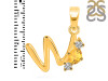 Citrine & White Topaz Alphabet W Pendant CIT-RDA-75.