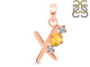Citrine & White Topaz Alphabet X Pendant CIT-RDA-76.