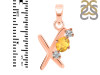 Citrine & White Topaz Alphabet X Pendant CIT-RDA-76.