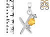 Citrine & White Topaz Alphabet X Pendant CIT-RDA-76.
