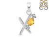 Citrine & White Topaz Alphabet X Pendant CIT-RDA-76.