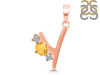 Citrine & White Topaz Alphabet Y Pendant CIT-RDA-77.