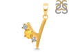 Citrine & White Topaz Alphabet Y Pendant CIT-RDA-77.