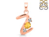 Citrine & White Topaz Alphabet Z Pendant CIT-RDA-78.