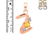 Citrine & White Topaz Alphabet Z Pendant CIT-RDA-78.