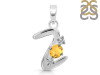 Citrine & White Topaz Alphabet Z Pendant CIT-RDA-78.