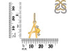 Citrine & White Topaz Alphabet A Pendant CIT-RDA-79.