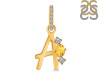 Citrine & White Topaz Alphabet A Pendant CIT-RDA-79.
