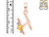 Citrine & White Topaz Alphabet H Pendant CIT-RDA-8.