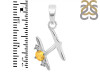 Citrine & White Topaz Alphabet H Pendant CIT-RDA-8.