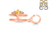 Citrine & White Topaz Alphabet H Pendant CIT-RDA-8.