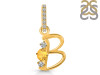 Citrine & White Topaz Alphabet B Pendant CIT-RDA-80.