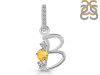 Citrine & White Topaz Alphabet B Pendant CIT-RDA-80.
