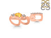 Citrine & White Topaz Alphabet B Pendant CIT-RDA-80.