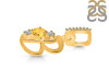 Citrine & White Topaz Alphabet B Pendant CIT-RDA-80.
