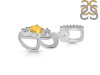 Citrine & White Topaz Alphabet B Pendant CIT-RDA-80.