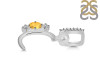 Citrine & White Topaz Alphabet C Pendant CIT-RDA-81.