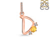 Citrine & White Topaz Alphabet D Pendant CIT-RDA-82.