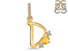 Citrine & White Topaz Alphabet D Pendant CIT-RDA-82.