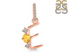 Citrine & White Topaz Alphabet E Pendant CIT-RDA-83.